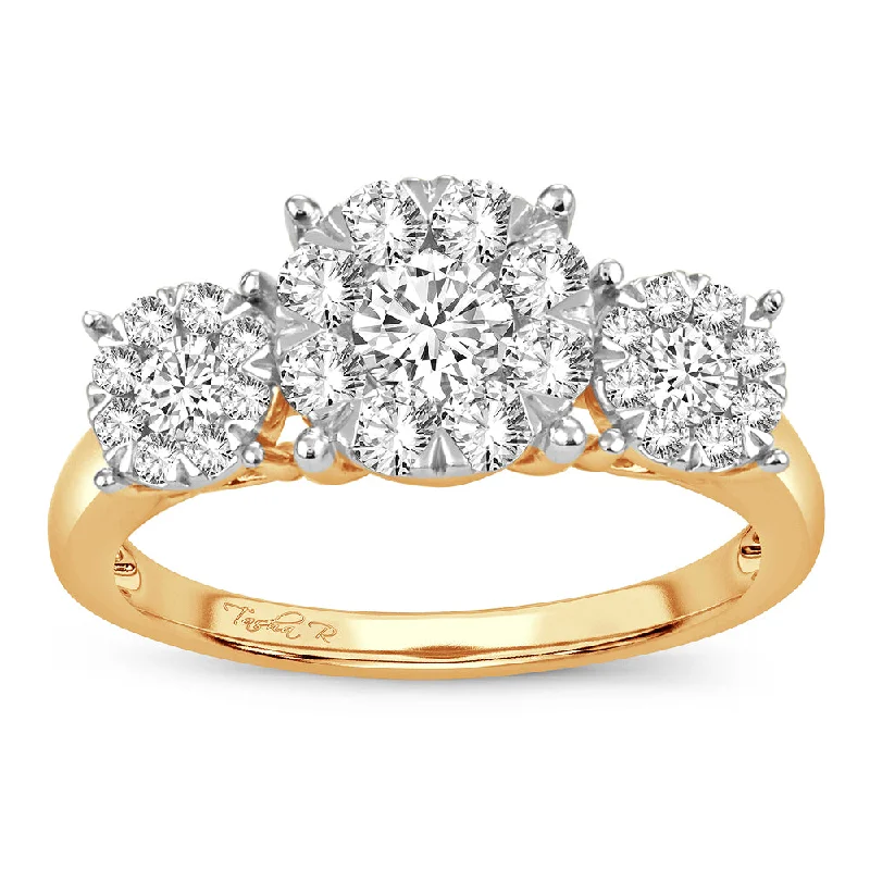 Simple Gold Wedding Band-14K 1.01CT Diamond ring