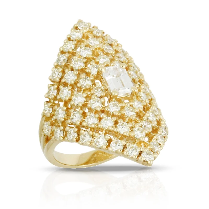 Diamond Anniversary Ring-Doves Diamond Fashion Collection 18K Yellow Gold Diamond Ring