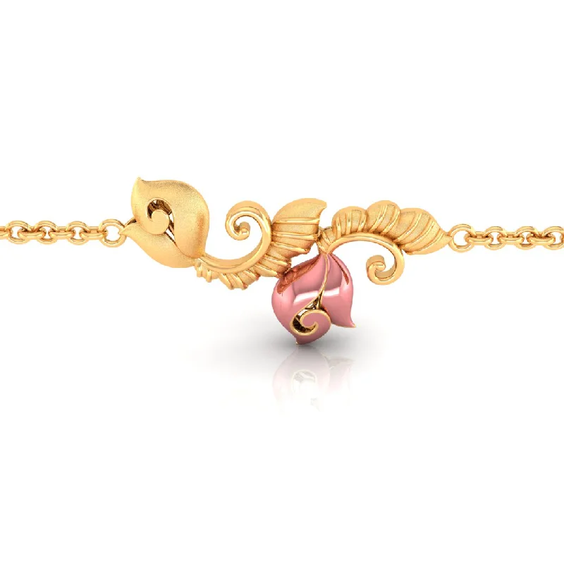 Gold Bangle Bracelet-14k Gold Regal Pink Bracelet