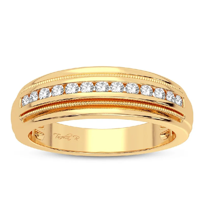 Classic Platinum Wedding Ring-14K 0.50CT Diamond Band