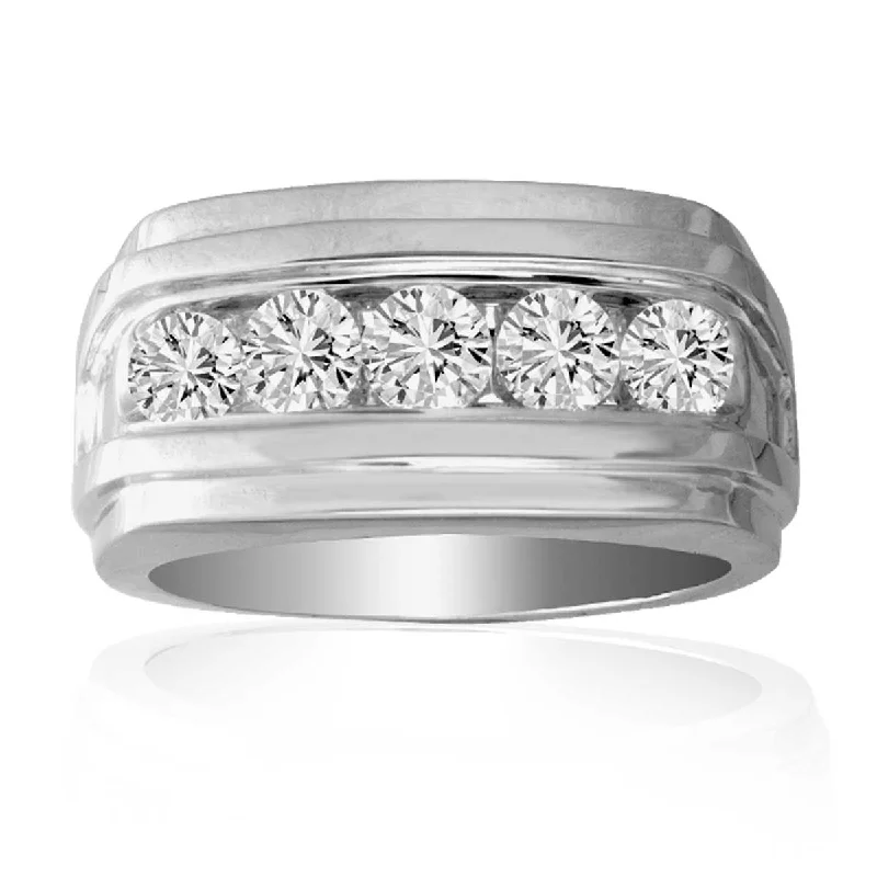 Modern Wedding Band Set for Women-14K 1.50CT Diamond MENS  RING