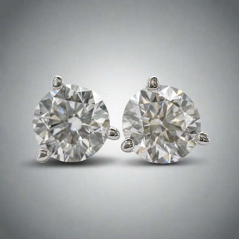 Statement Earrings for Weddings-14K W Gold 0.80ctw E/VS1 Lab-Created Diamond Stud Earrings