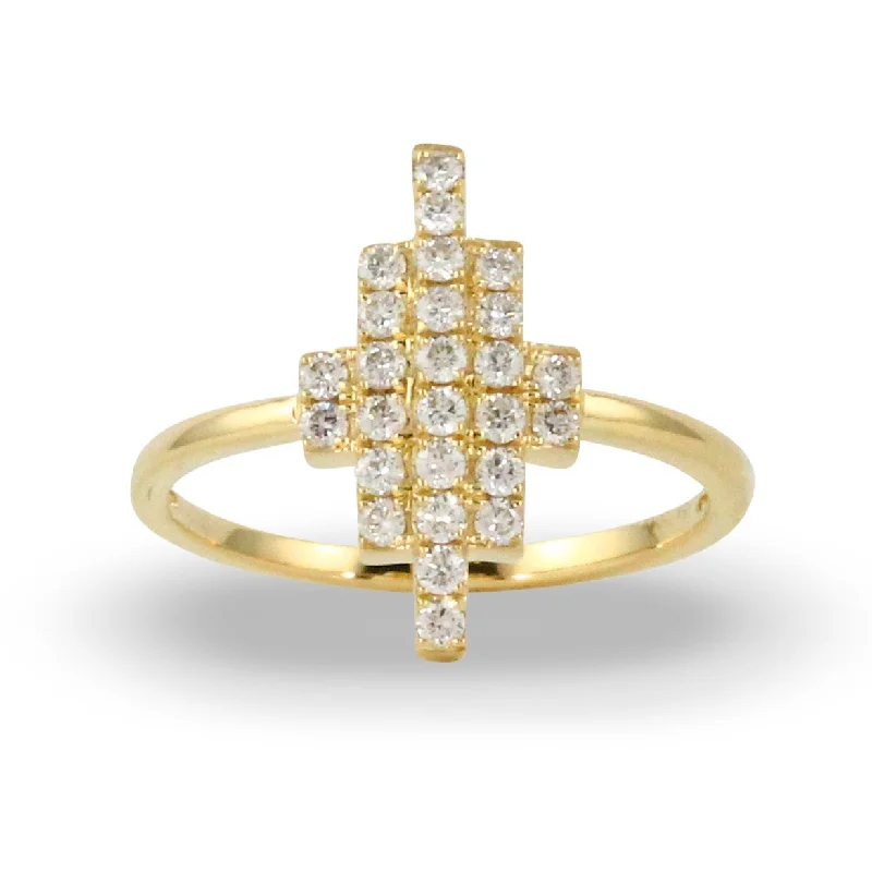 Unique Gemstone Ring for Women-Doves Diamond Fashion Collection 18K Yellow Gold Diamond Ring