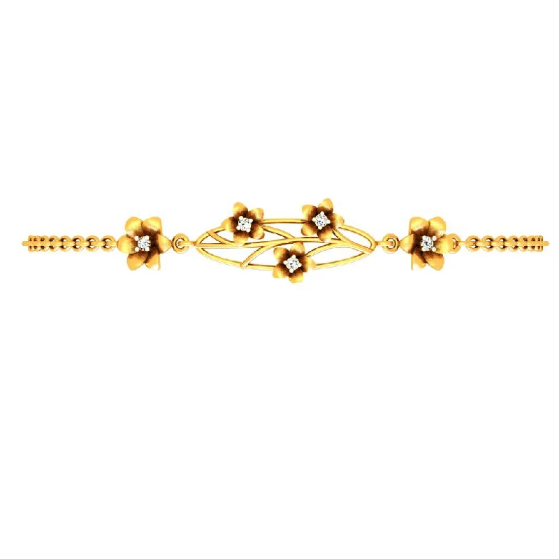 Unique Gemstone Bracelet-Flower Motif Diamond Bracelet