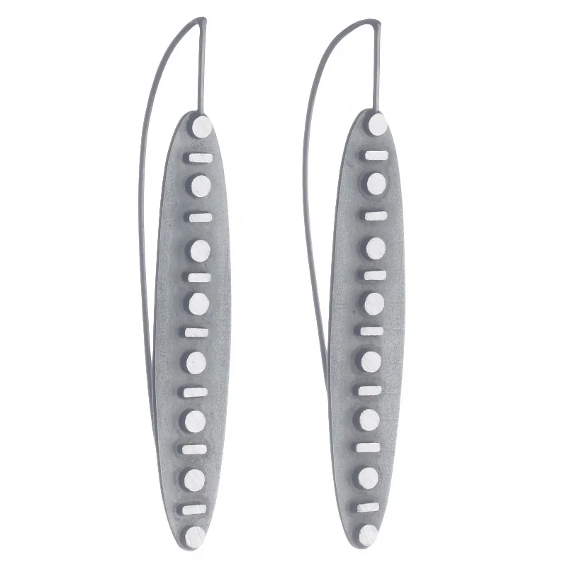 High-End Earrings for Weddings-Eclipse Line/Dot Ellipse Earrings