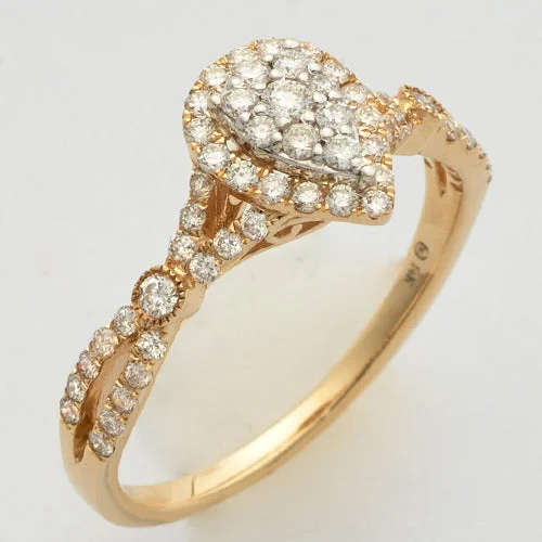 Wedding Ring for Bride-14KY 0.50CTW DIAMOND PEAR CLUSTER RING