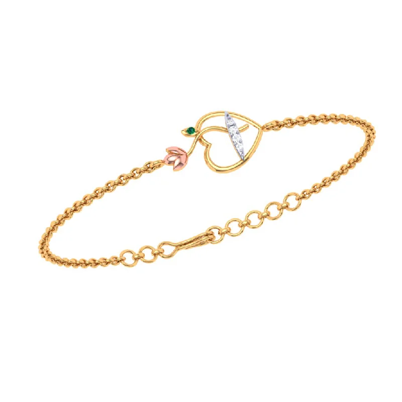 Custom Name Bracelet-Pure Heart Gold & Diamond Bracelet