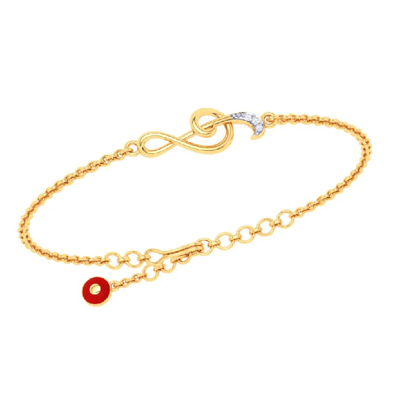 Sparkling Gemstone Wedding Bracelet-18KT Musical Note With Evil Eye Gold Bracelet From Diamond Collection