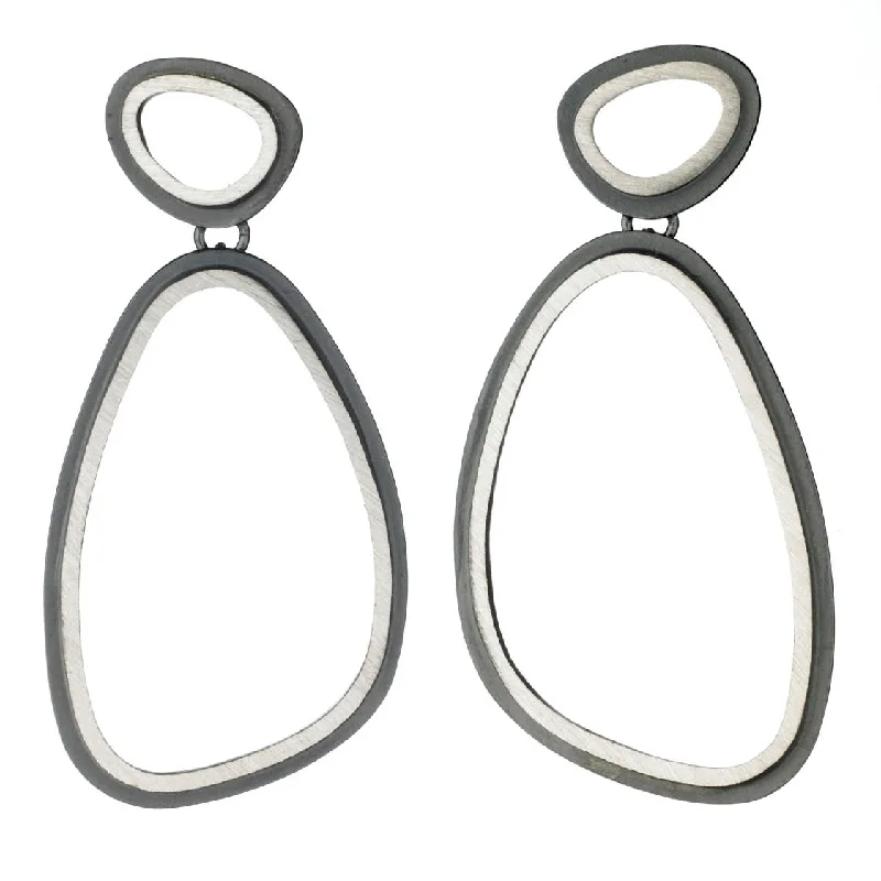 Classic Diamond Earrings-Eclipse Double Organic Oval Earrings - short