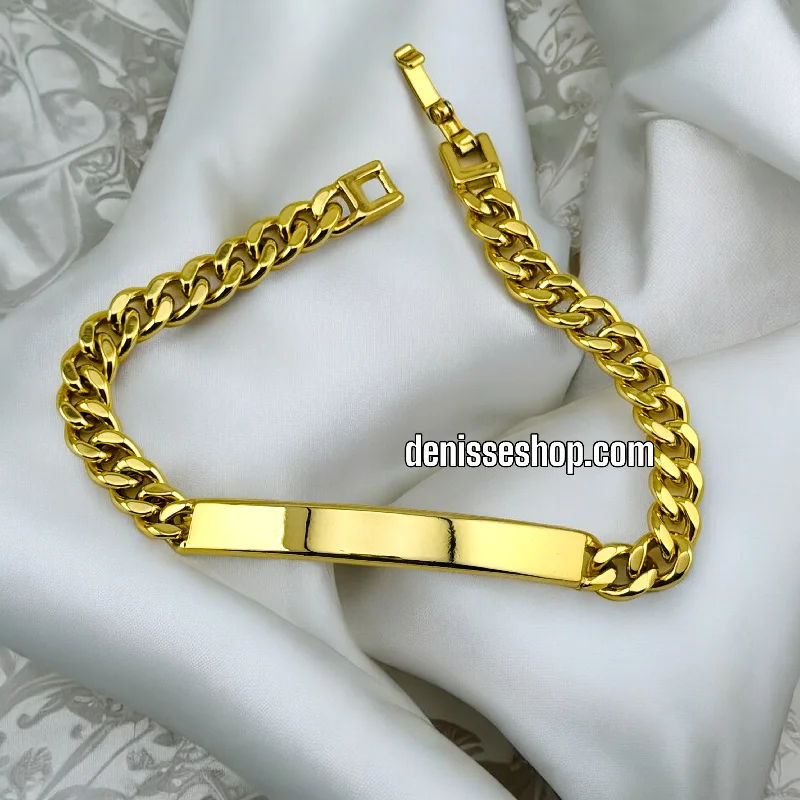 Custom Gold Bracelet for Men-14K GOLD CUBAN BRACELET BR478