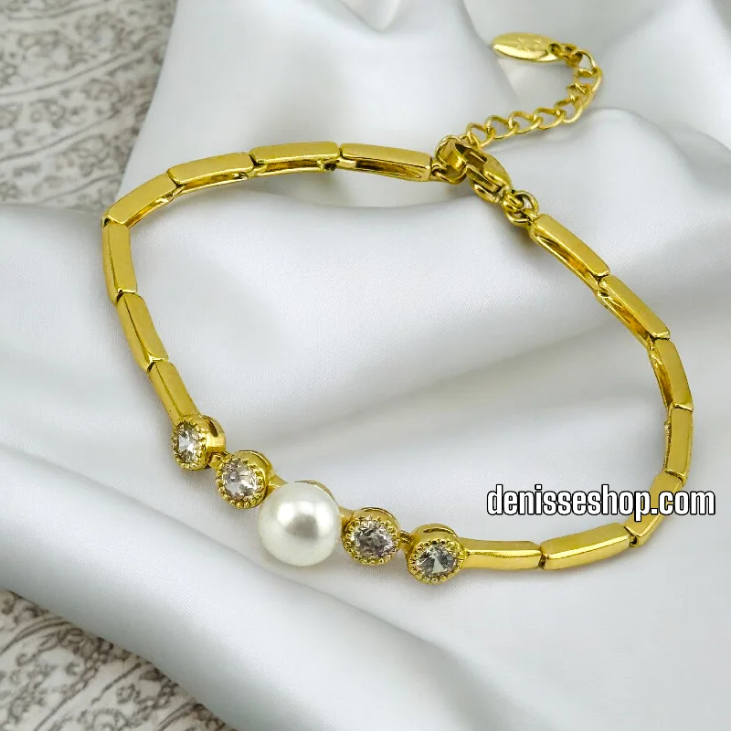 Simple Adjustable Beaded Bracelet-14K PEARL FASHION BRACELET BR475