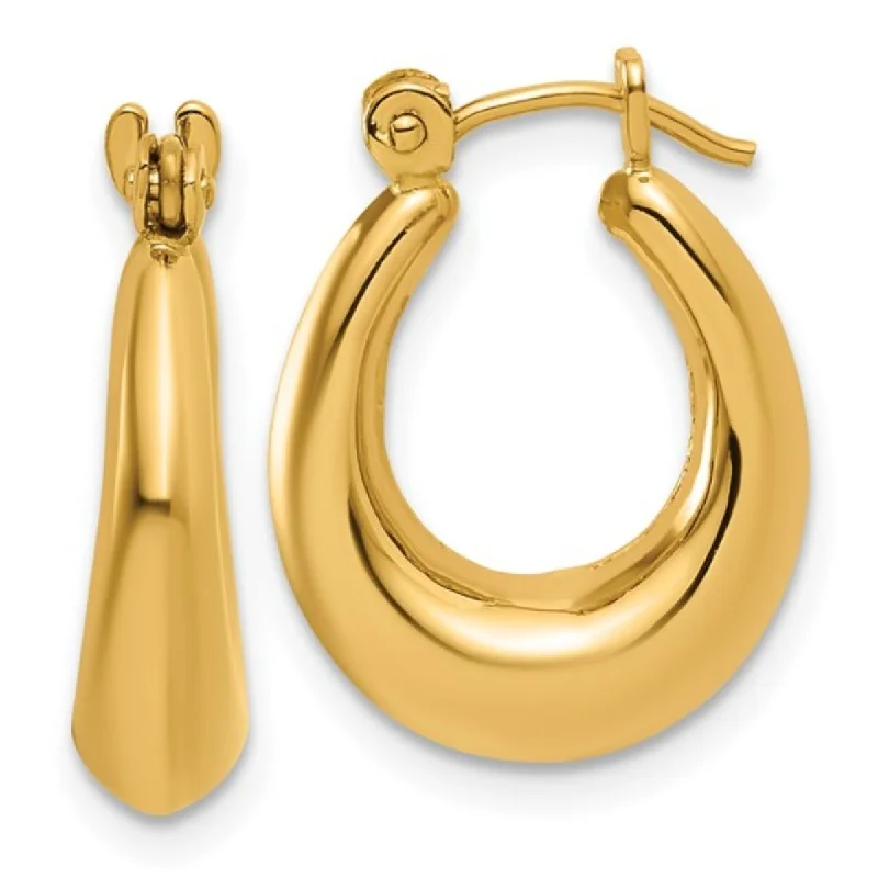 Modern Gold Earrings-14k Y Gold Lightweight Hollow Hoop Earrings