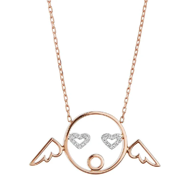 MOYEN Cupid 18K Rosegold Necklace w. Sapphire