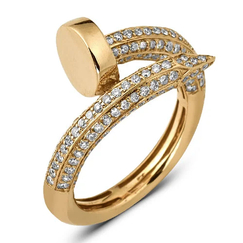 Custom Name Ring-14KY 1.30CTW DIAMOND DESIGNER NAIL RING