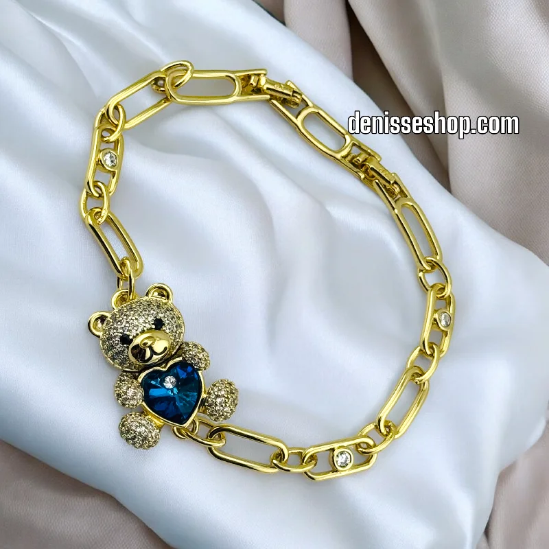 Simple Gemstone Bracelet for Women-14K BLUE BEAR BRACELET BR502