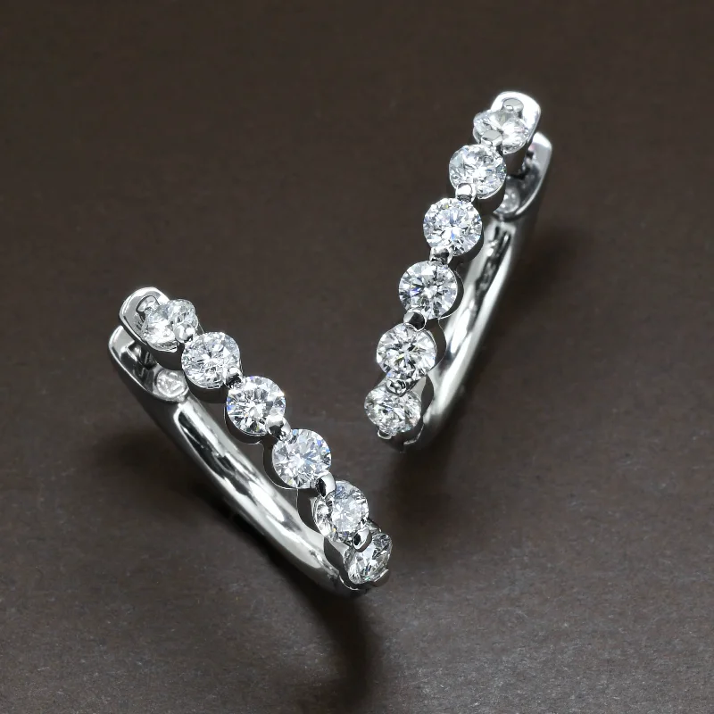 Stylish Dangle Earrings-Sophisticated Diamond Hoops