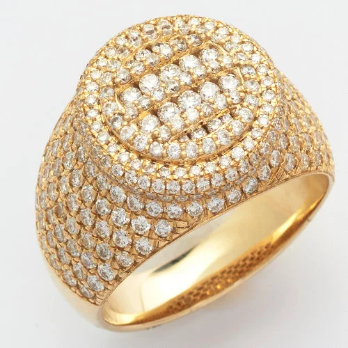 Stackable Rings for Women-10KY 2.90CTW DIAMOND MENS ROUND DOME RING