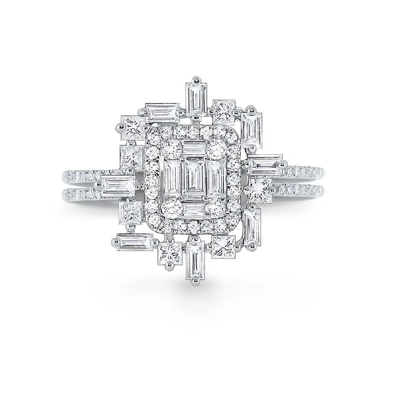 Bold Engagement Ring-Diamond Metropolis Ring Set in 14 Kt. Gold