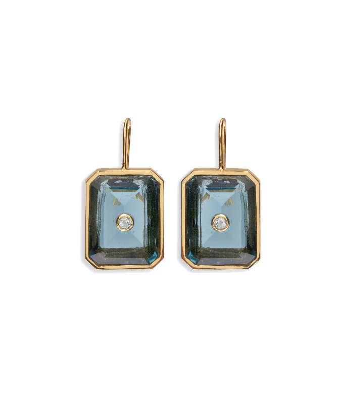 Unique Pearl Earrings-Tile Earrings in Denim