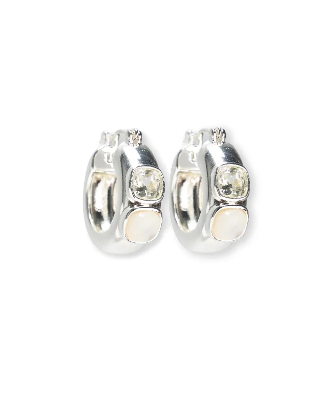 Large Stud Earrings-Piet Hoop Earrings in Silver