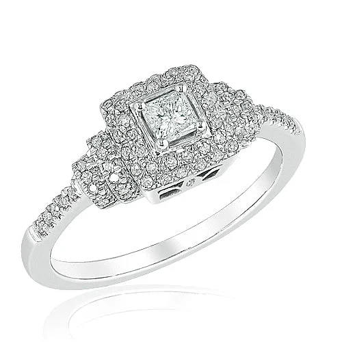 Silver Promise Ring-14KW 0.50CTW DIAMOND FANCY RING