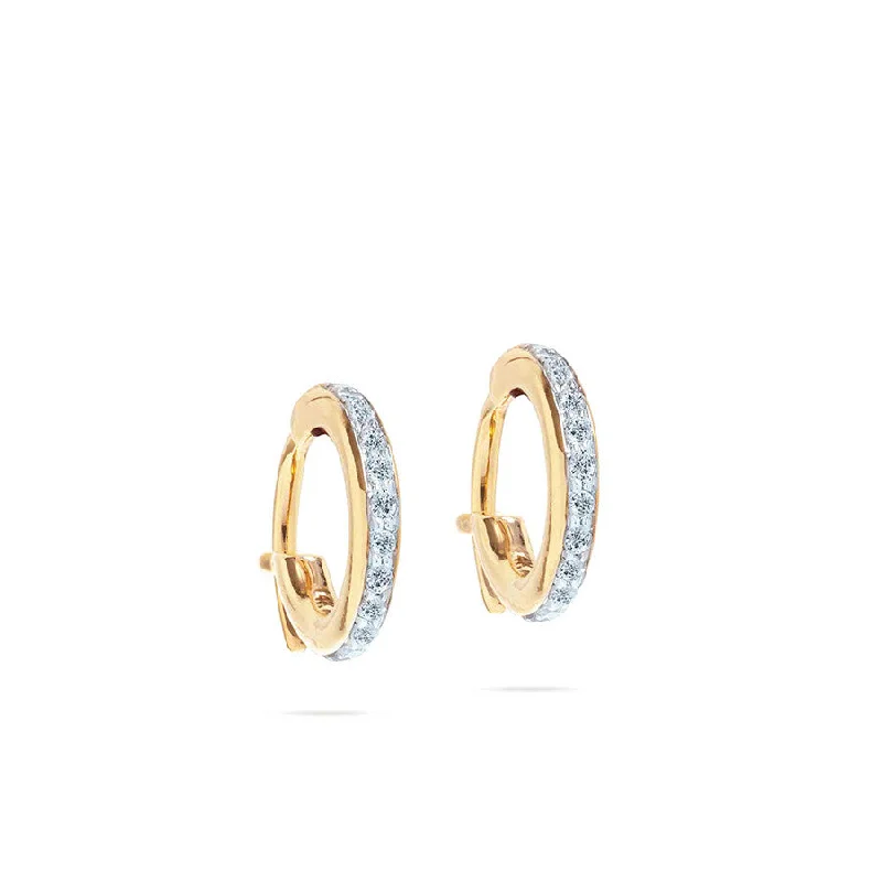 Beautiful Drop Earrings-Pavé Huggie Hoops