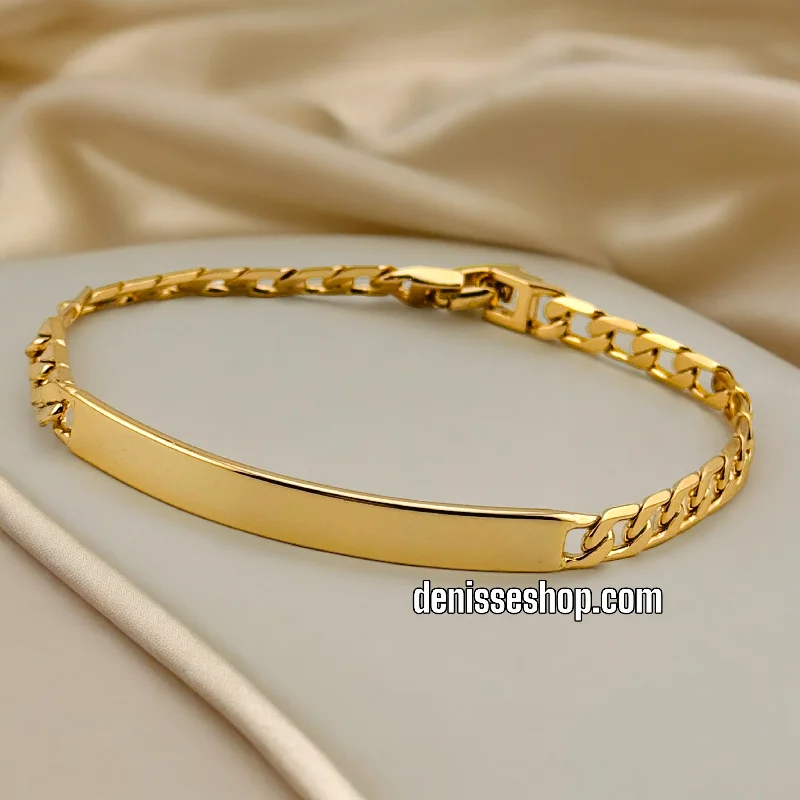 Personalized Gold Charm Bracelet-18K CUBAN BRACELET BR426