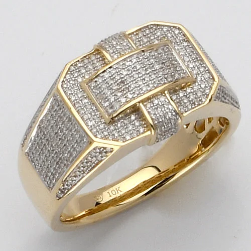 Men's Platinum Wedding Ring-10KY 0.60CTW MICROPAVE DIAMOND MENS RING