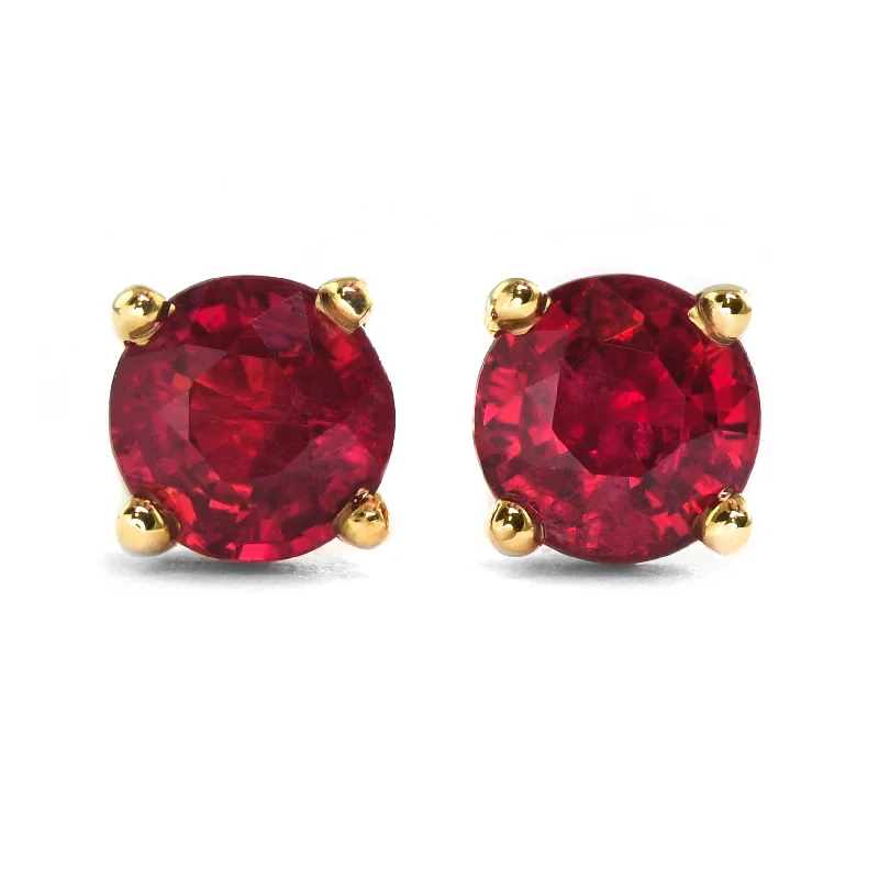 Beautiful Drop Earrings-Ravishing Ruby Studs