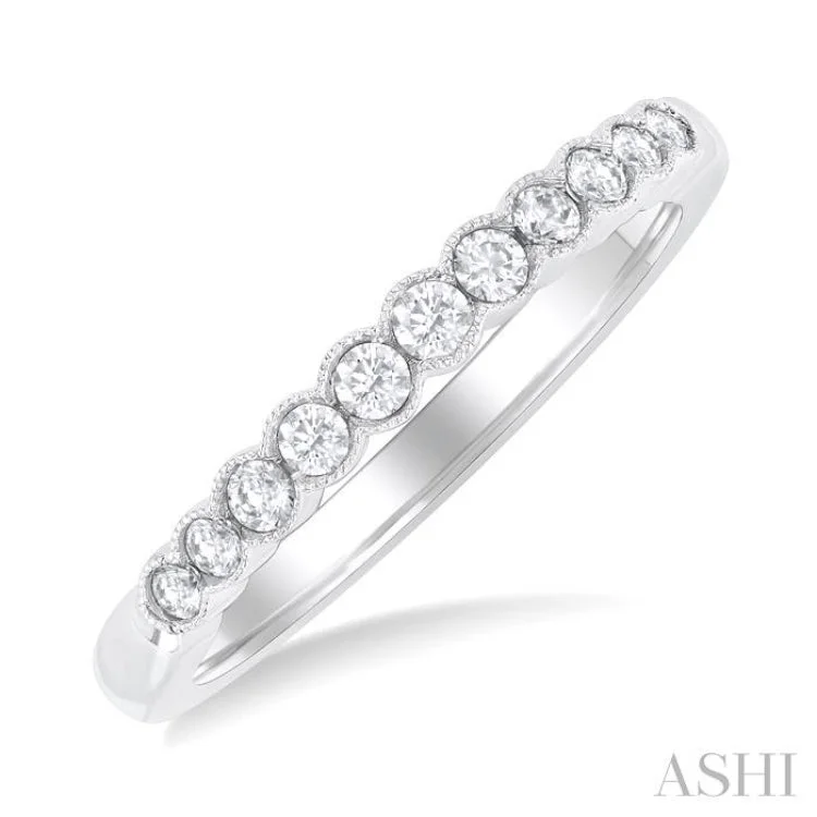 Stunning Engagement Ring-1/4 ctw Channel Set Round Cut Diamond Wedding Band in 14K White Gold