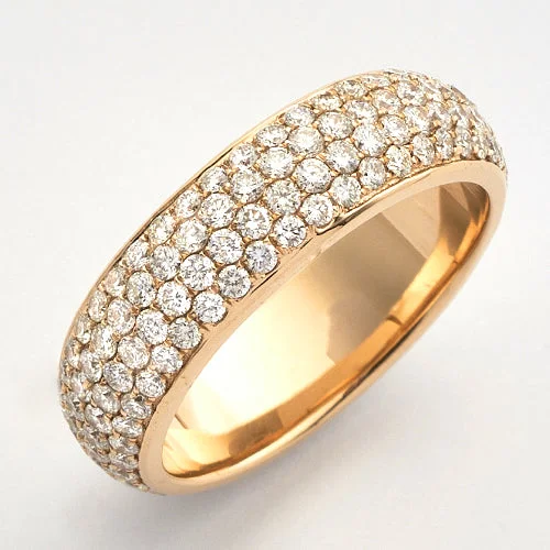 Women's Diamond Wedding Ring-14KY 2.15CTW DIAMOND MENS 4-ROW PAVE ETERNITY BAND