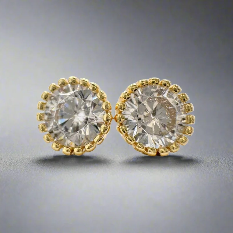 Classic Stud Earrings-YGP Sterling 5mm CZ Stud Earrings