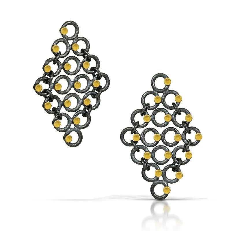 Lightweight Hoop Earrings-Confetti Grid Earrings