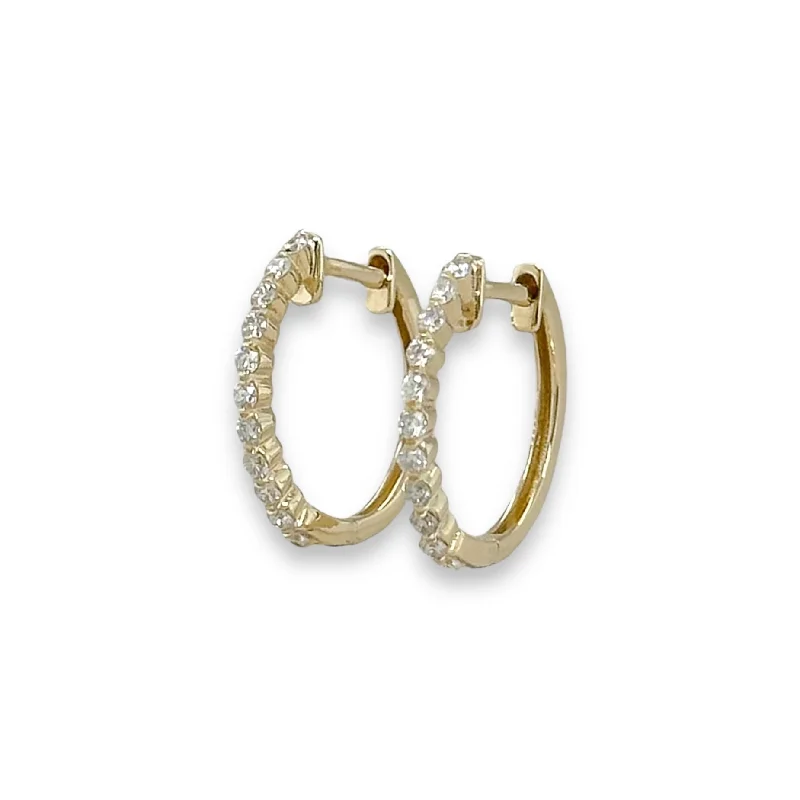 Dangle Earrings with Gems-14K Y Gold 0.20ctw Diamond Hoop Earrings