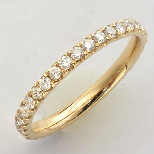 Minimalist Gold Ring-14KY 0.86CTW DIAMOND MACHINE SET ETERNITY BAND