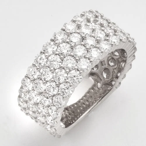 Gorgeous Wedding Ring Set-14KW 7.00CTW DIAMOND 4 ROW MENS BAND