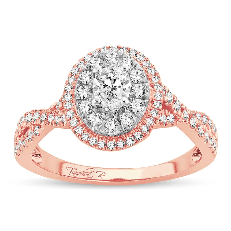 Custom Rose Gold Ring-14K 0.75CT Engagement Ring