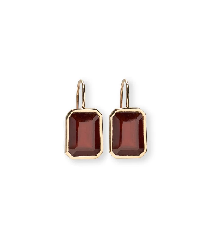 Wedding Earrings with Silver-14k Gold Aria Earrings in Hessonite Garnet