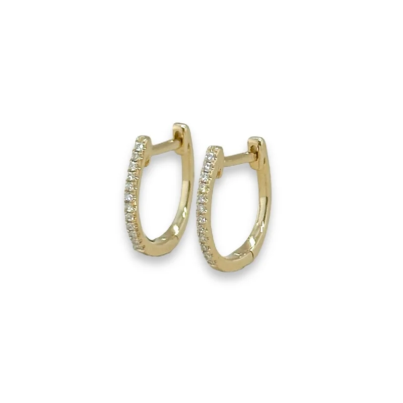 Modern Gold Earrings-14K Y Gold 0.08ctw F/VS2 Diamond Small Hoop Earrings