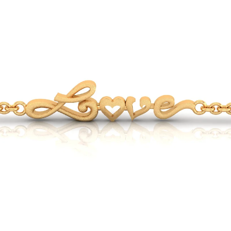 Bohemian Style Bracelet-14k 'love' Word Gold Bracelets With O Heart