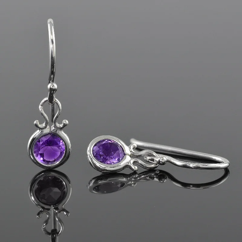 Elegant Gemstone Drop Earrings-Handmade Amethyst Drops By Tom Kruskal