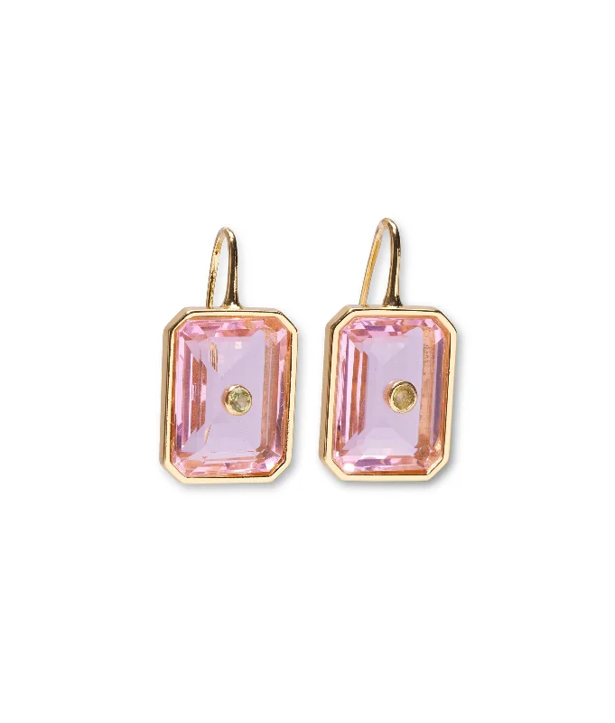 Designer Earrings for Special Occasions-Tile Earrings in Pale Pink