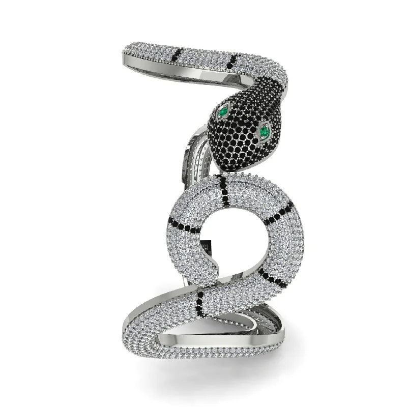 Customizable Silver Tennis Bracelet-Gorgeous Diamond Snake Bracelet - Ronald No. 6