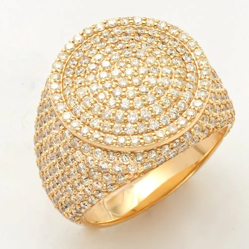 Diamond Wedding Ring Set-14KY 3.85CTW DIAMOND ROUND DOME MENS RING