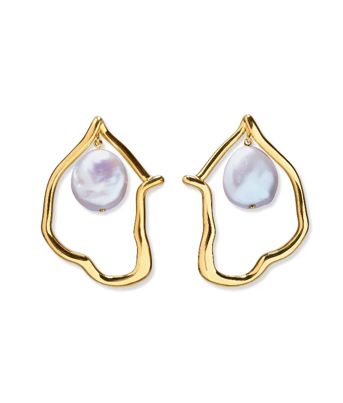 Sparkling Drop Earrings-Formation Earrings In Pearl