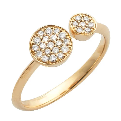 Sparkling Gold Engagement Ring-14KY 0.25CTW DIAMOND DESIGNER OPEN RING