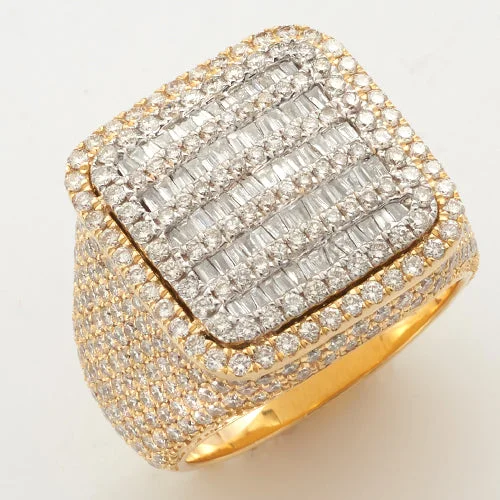 Stunning Engagement Ring-14KY+W 4.80CTW DIAMOND BAGUETTE SQUARE RING