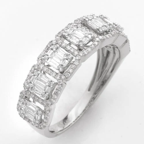 Men's Gold Wedding Ring-14KW 1.15CTW BAGUETTE DIAMOND BAND