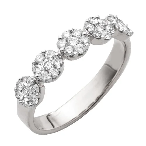 Stackable Engagement Rings-14KW 0.65CTW FLOWER DIAMOND RING