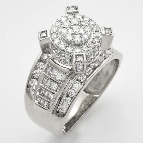 Personalized Engagement Ring-10KW 1.35CTW DIAMOND ROUND SHAPED CINDERELLA RING